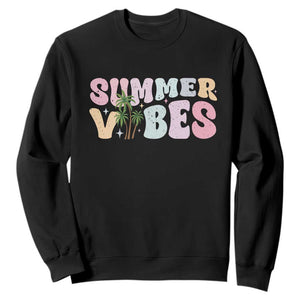 Summer Vibes Sweatshirt Beach Life Gift Distressed Beach Mom TS10 Black Print Your Wear