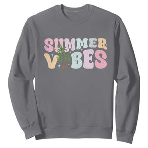Summer Vibes Sweatshirt Beach Life Gift Distressed Beach Mom TS10 Charcoal Print Your Wear