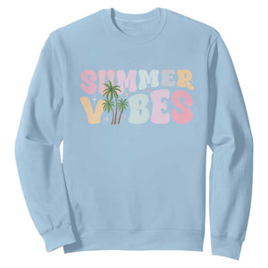 Summer Vibes Sweatshirt Beach Life Gift Distressed Beach Mom TS10 Light Blue Print Your Wear