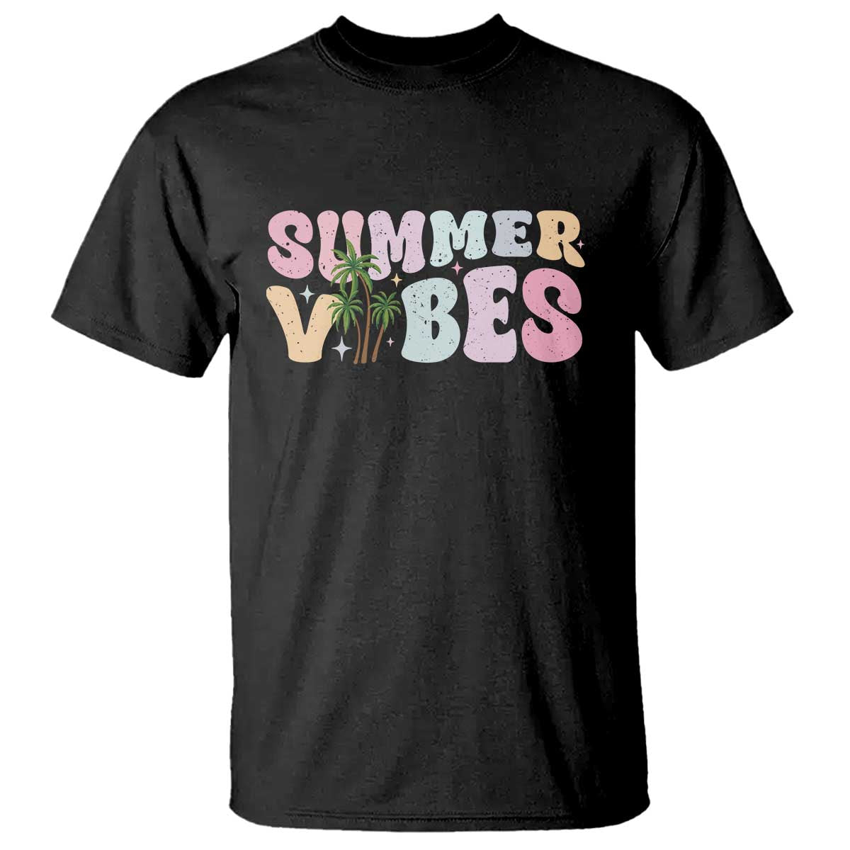 Summer Vibes T Shirt Beach Life Gift Distressed Beach Mom TS10 Black Print Your Wear