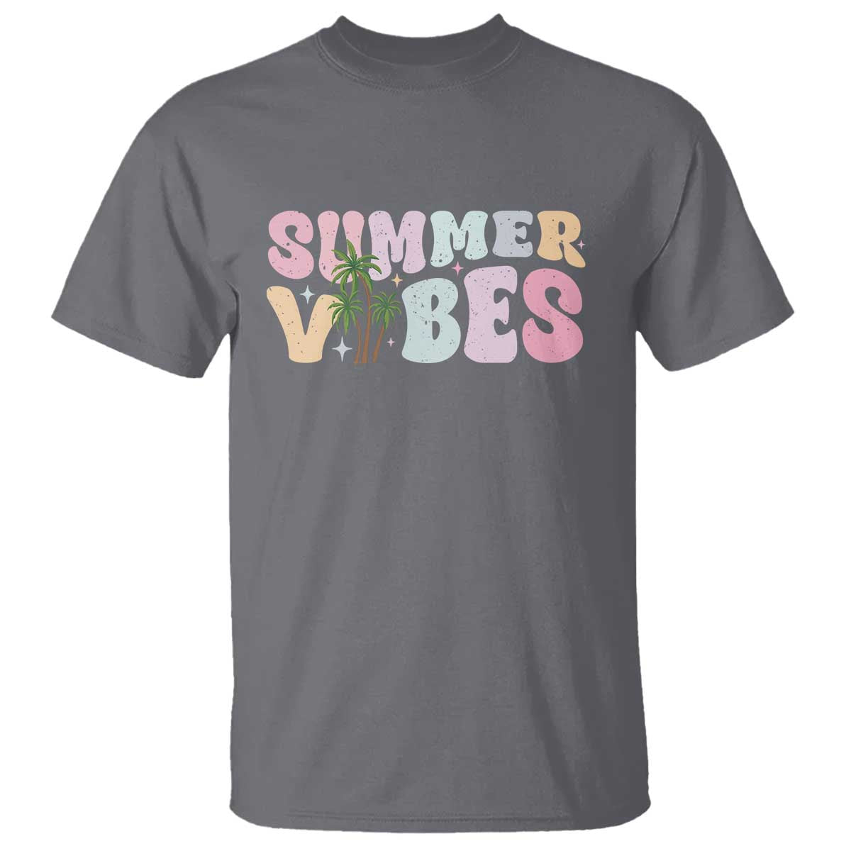 Summer Vibes T Shirt Beach Life Gift Distressed Beach Mom TS10 Charcoal Print Your Wear