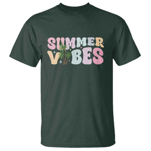 Summer Vibes T Shirt Beach Life Gift Distressed Beach Mom TS10 Dark Forest Green Print Your Wear