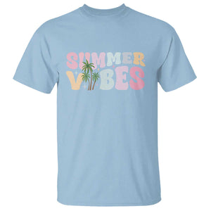 Summer Vibes T Shirt Beach Life Gift Distressed Beach Mom TS10 Light Blue Print Your Wear