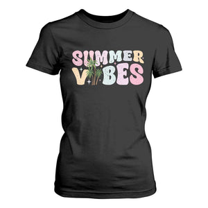 Summer Vibes T Shirt For Women Beach Life Gift Distressed Beach Mom TS10 Black Print Your Wear