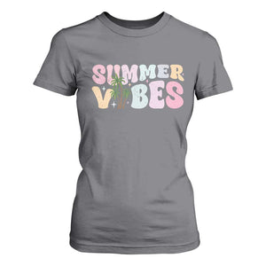 Summer Vibes T Shirt For Women Beach Life Gift Distressed Beach Mom TS10 Charcoal Print Your Wear