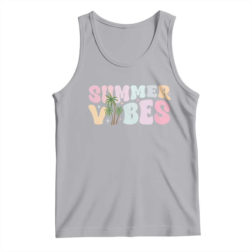 Summer Vibes Tank Top Beach Life Gift Distressed Beach Mom TS10 Athletic Heather Print Your Wear