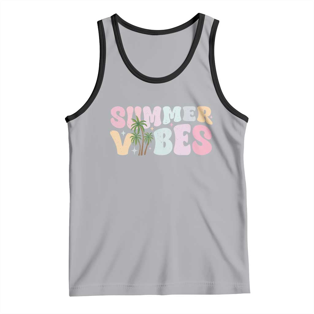 Summer Vibes Tank Top Beach Life Gift Distressed Beach Mom TS10 Athletic Heather Black Print Your Wear