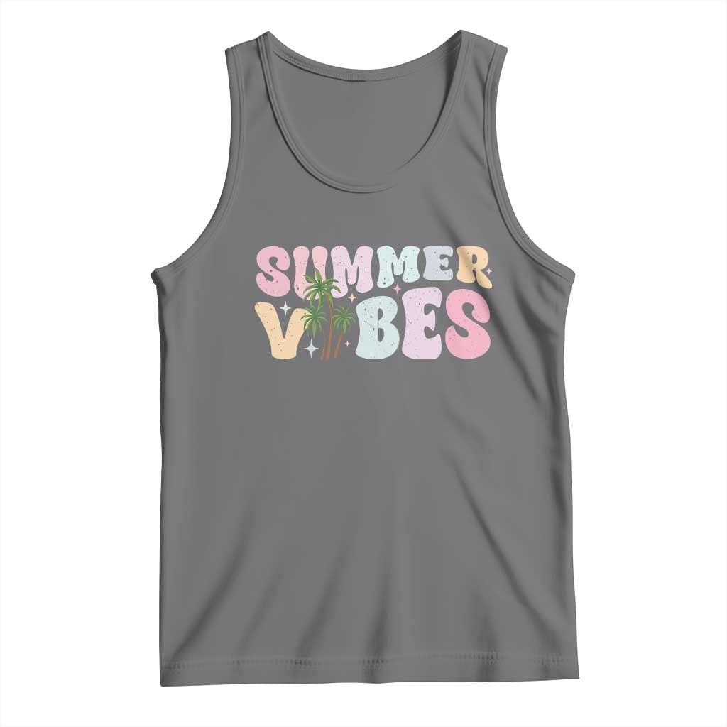 Summer Vibes Tank Top Beach Life Gift Distressed Beach Mom TS10 Black Heather Print Your Wear