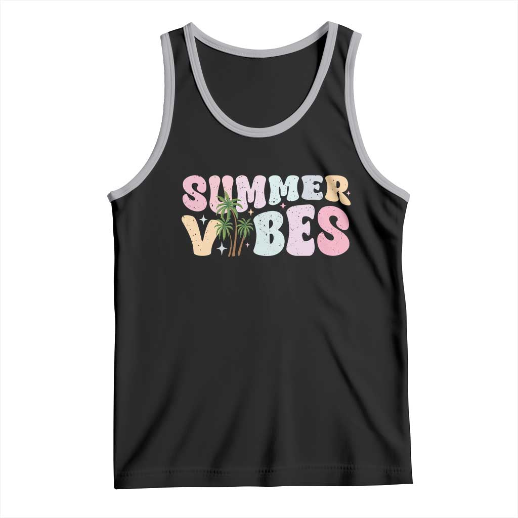 Summer Vibes Tank Top Beach Life Gift Distressed Beach Mom TS10 Black Athletic Heather Print Your Wear
