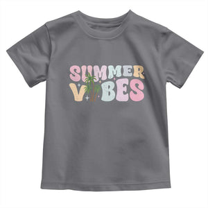 Summer Vibes Toddler T Shirt Beach Life Gift Distressed Beach Mom TS10 Charcoal Print Your Wear