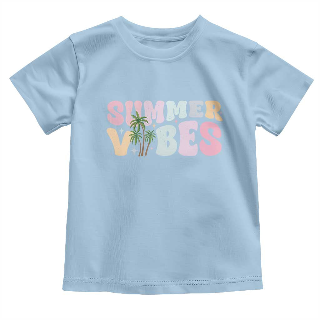 Summer Vibes Toddler T Shirt Beach Life Gift Distressed Beach Mom TS10 Light Blue Print Your Wear