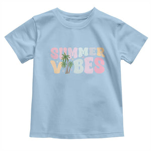 Summer Vibes Toddler T Shirt Beach Life Gift Distressed Beach Mom TS10 Light Blue Print Your Wear