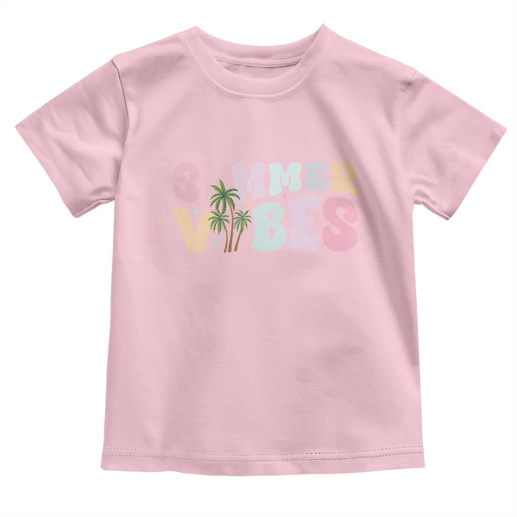 Summer Vibes Toddler T Shirt Beach Life Gift Distressed Beach Mom TS10 Light Pink Print Your Wear
