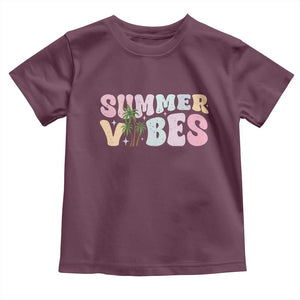Summer Vibes Toddler T Shirt Beach Life Gift Distressed Beach Mom TS10 Maroon Print Your Wear