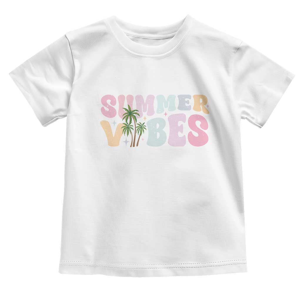 Summer Vibes Toddler T Shirt Beach Life Gift Distressed Beach Mom TS10 White Print Your Wear