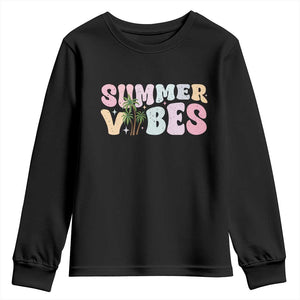 Summer Vibes Youth Sweatshirt Beach Life Gift Distressed Beach Mom TS10 Black Print Your Wear