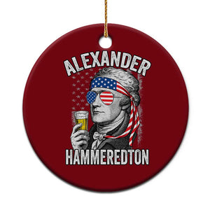 Funny Hamilton Drinking Ceramic Ornament Alexander Hammeredton 4th of July Beer Merica Flag TS10 1pc Red Print Your Wear