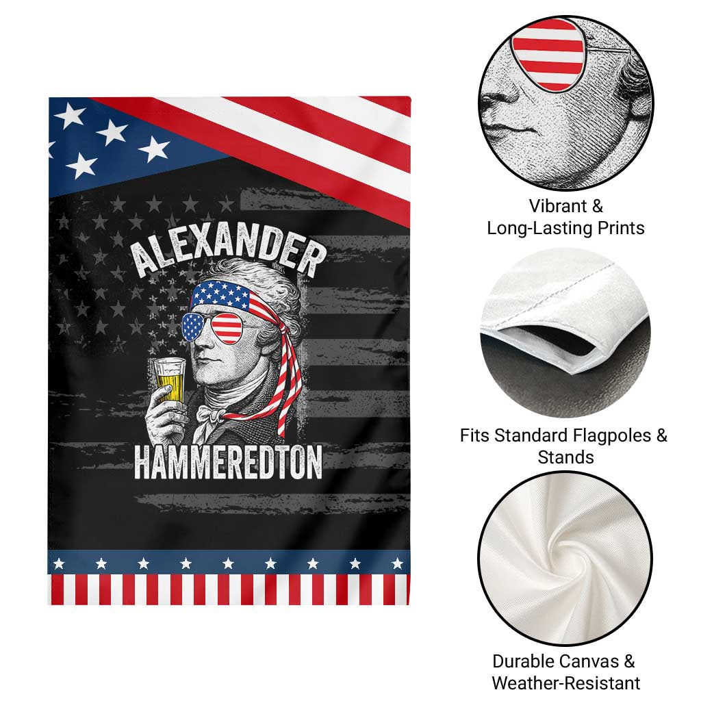 Funny Hamilton Drinking Garden Flag Alexander Hammeredton 4th of July Beer Merica Flag TS10 Print Your Wear