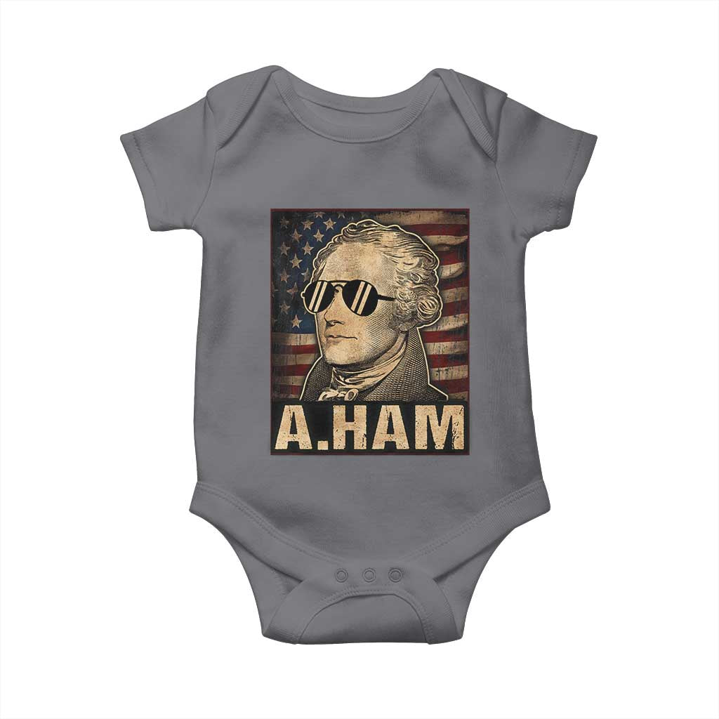 Alexander Hamilton Baby Onesie Vintage American Flag TS10 Charcoal Print Your Wear