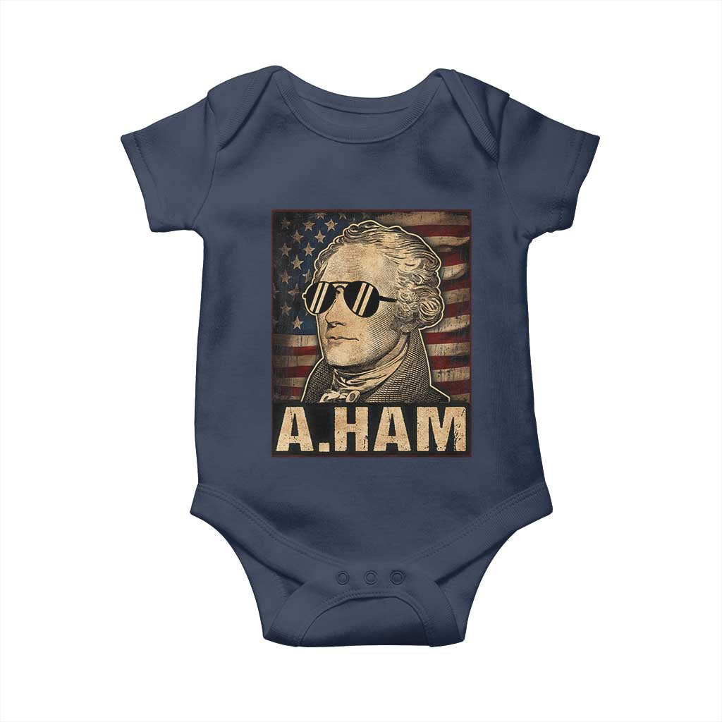 Alexander Hamilton Baby Onesie Vintage American Flag TS10 Navy Print Your Wear