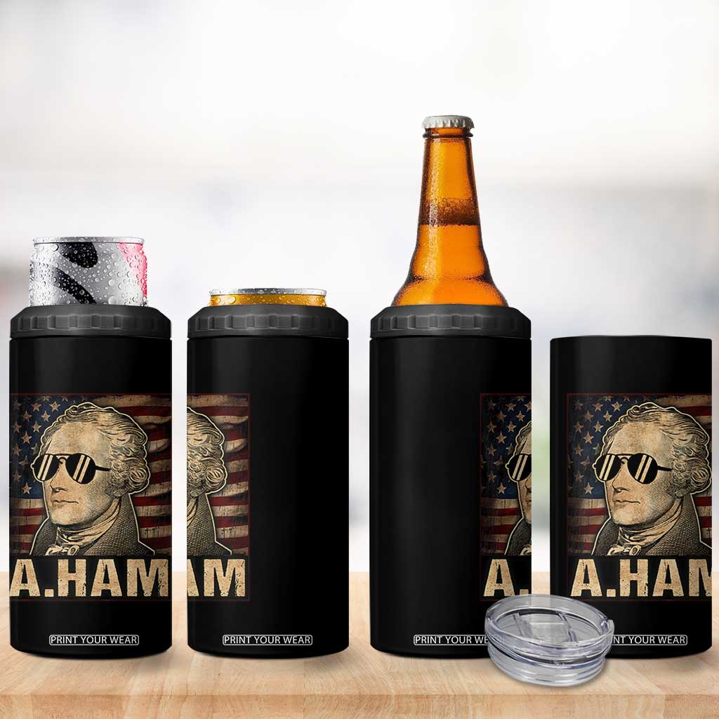 Alexander Hamilton 4 in 1 Can Cooler Tumbler Vintage American Flag TS10 Print Your Wear
