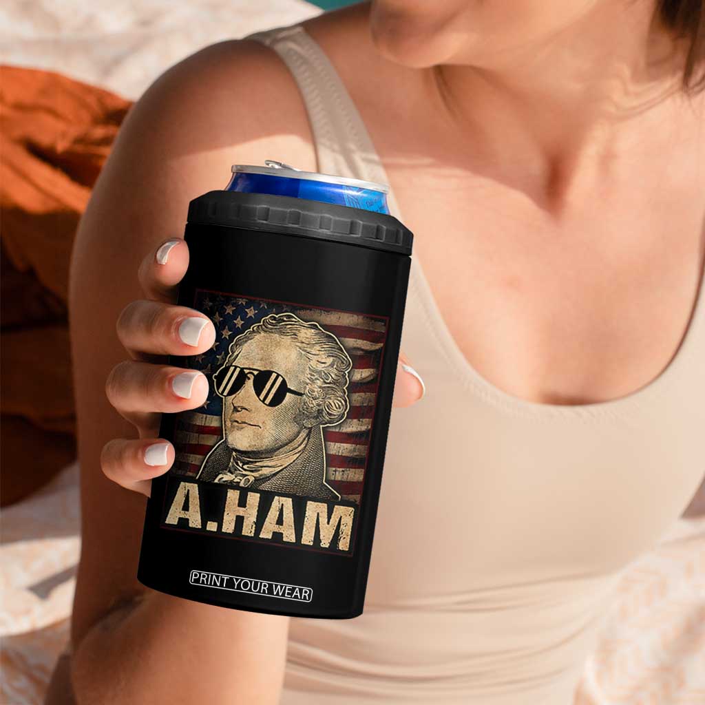 Alexander Hamilton 4 in 1 Can Cooler Tumbler Vintage American Flag TS10 Print Your Wear