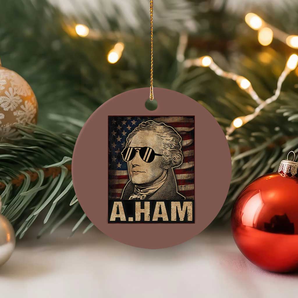 Alexander Hamilton Ceramic Ornament Vintage American Flag TS10 1pc Mocha Print Your Wear