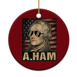 Alexander Hamilton Ceramic Ornament Vintage American Flag TS10 1pc Red Print Your Wear