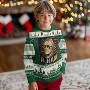Alexander Hamilton Ugly Christmas Sweater Vintage American Flag TS10 Forest Green Beige Print Your Wear