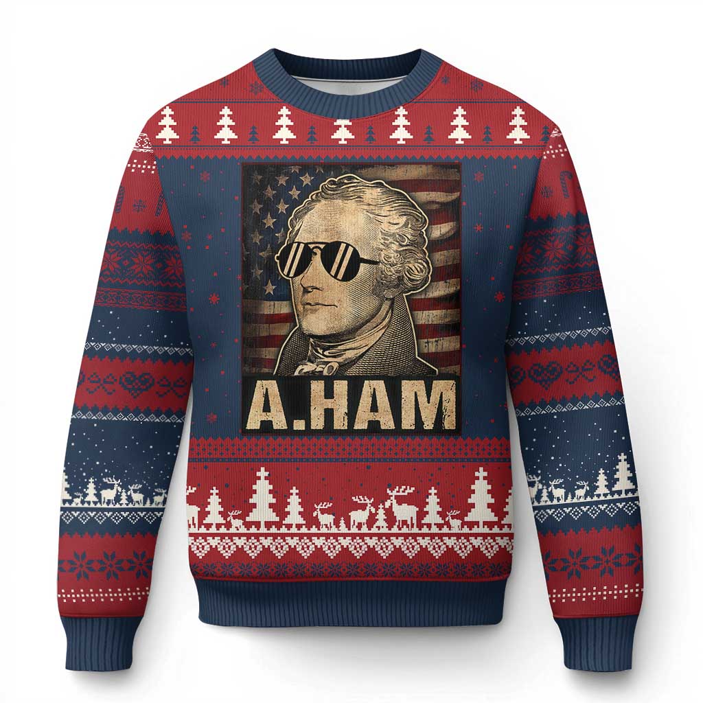 Alexander Hamilton Ugly Christmas Sweater Vintage American Flag TS10 Navy Red Print Your Wear