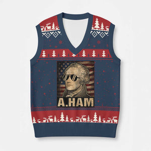 Alexander Hamilton V-Neck Knit Sweater Vest Vintage American Flag TS10 Navy Red Print Your Wear