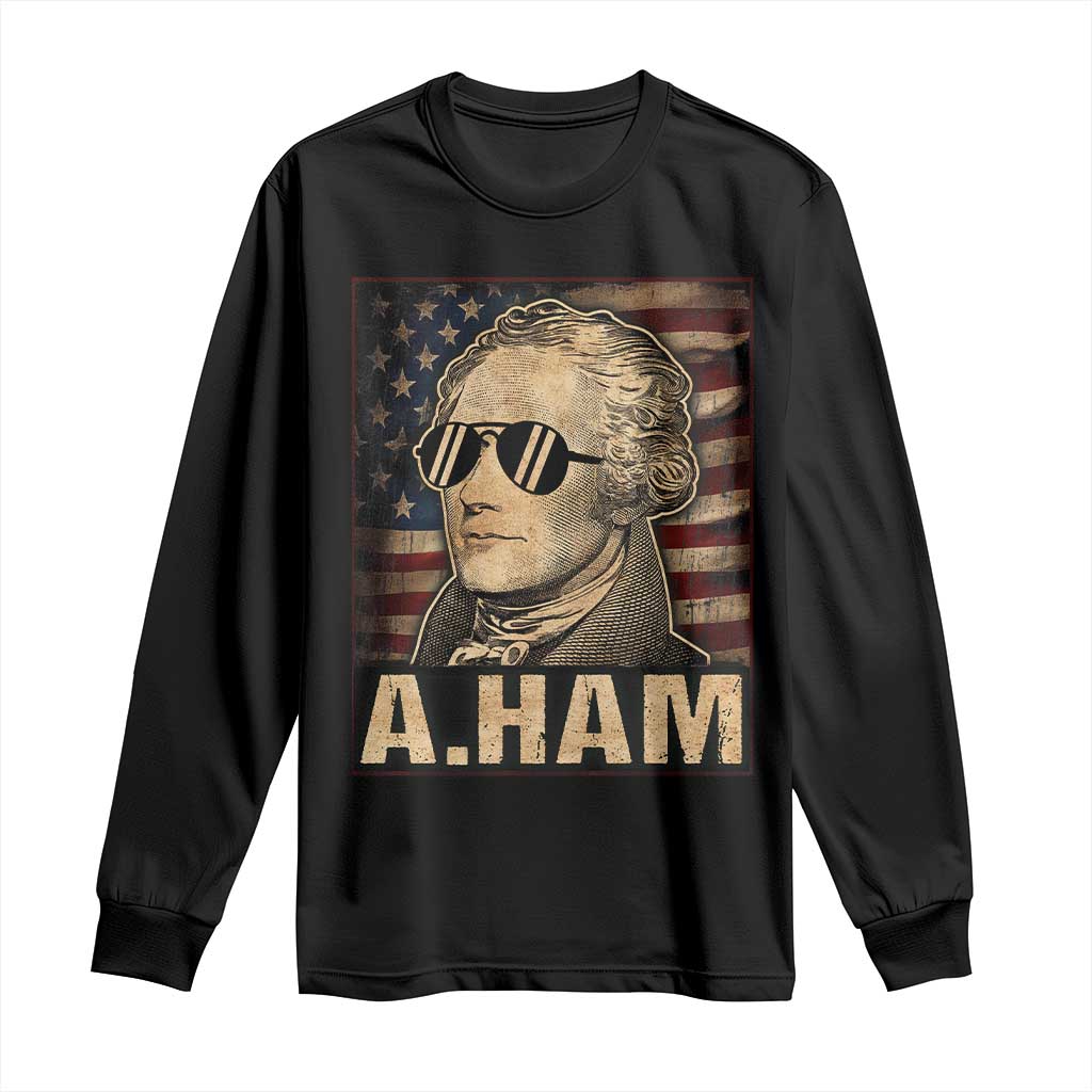 Alexander Hamilton Long Sleeve Shirt Vintage American Flag TS10 Black Print Your Wear