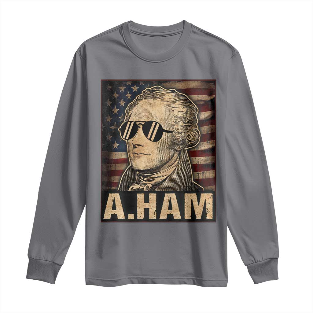 Alexander Hamilton Long Sleeve Shirt Vintage American Flag TS10 Charcoal Print Your Wear