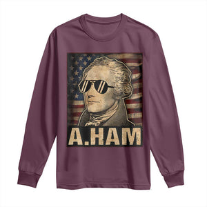 Alexander Hamilton Long Sleeve Shirt Vintage American Flag TS10 Maroon Print Your Wear