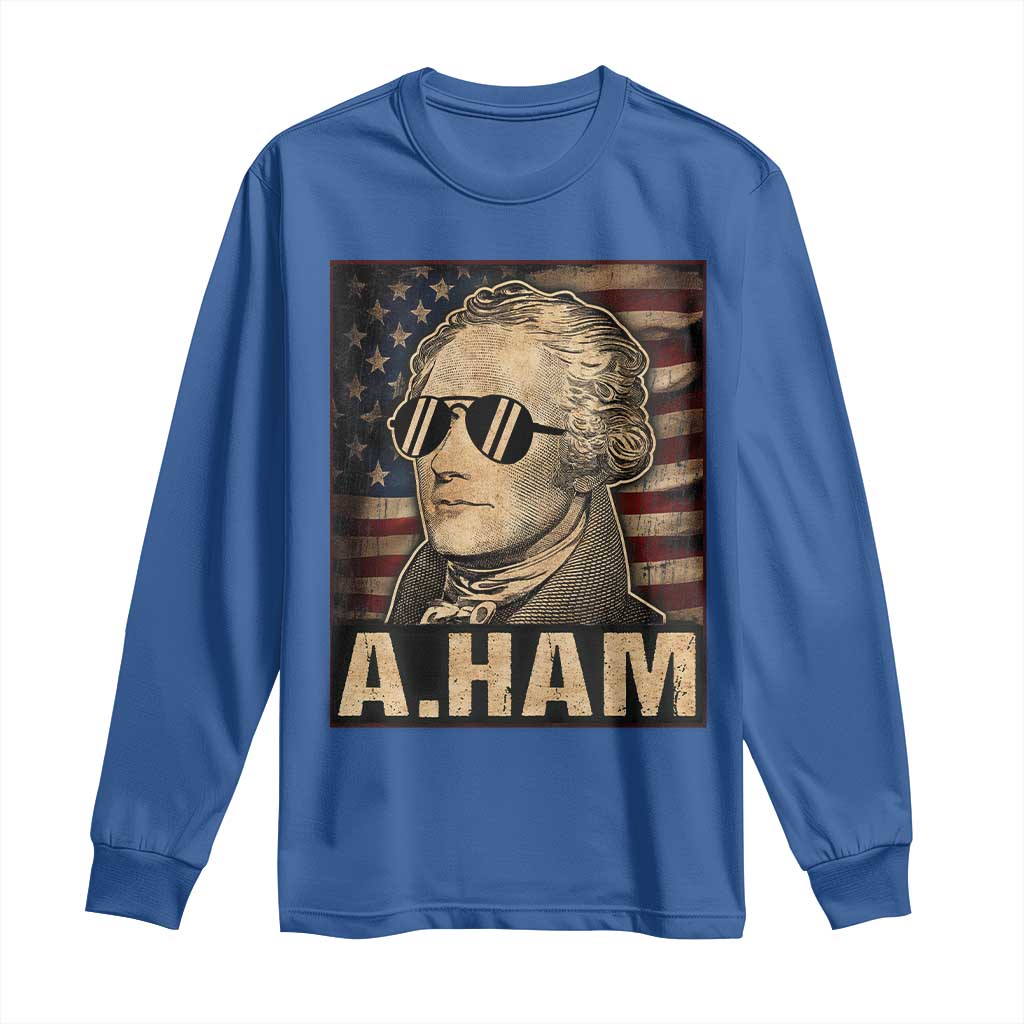 Alexander Hamilton Long Sleeve Shirt Vintage American Flag TS10 Royal Blue Print Your Wear