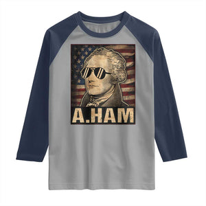 Alexander Hamilton Raglan Shirt Vintage American Flag TS10 Sport Gray Navy Print Your Wear