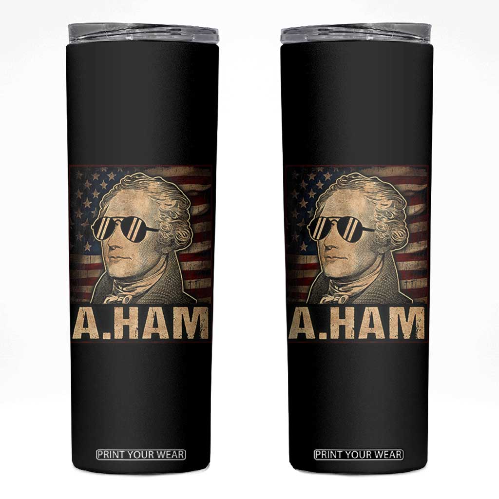 Alexander Hamilton Skinny Tumbler Vintage American Flag TS10 Black Print Your Wear