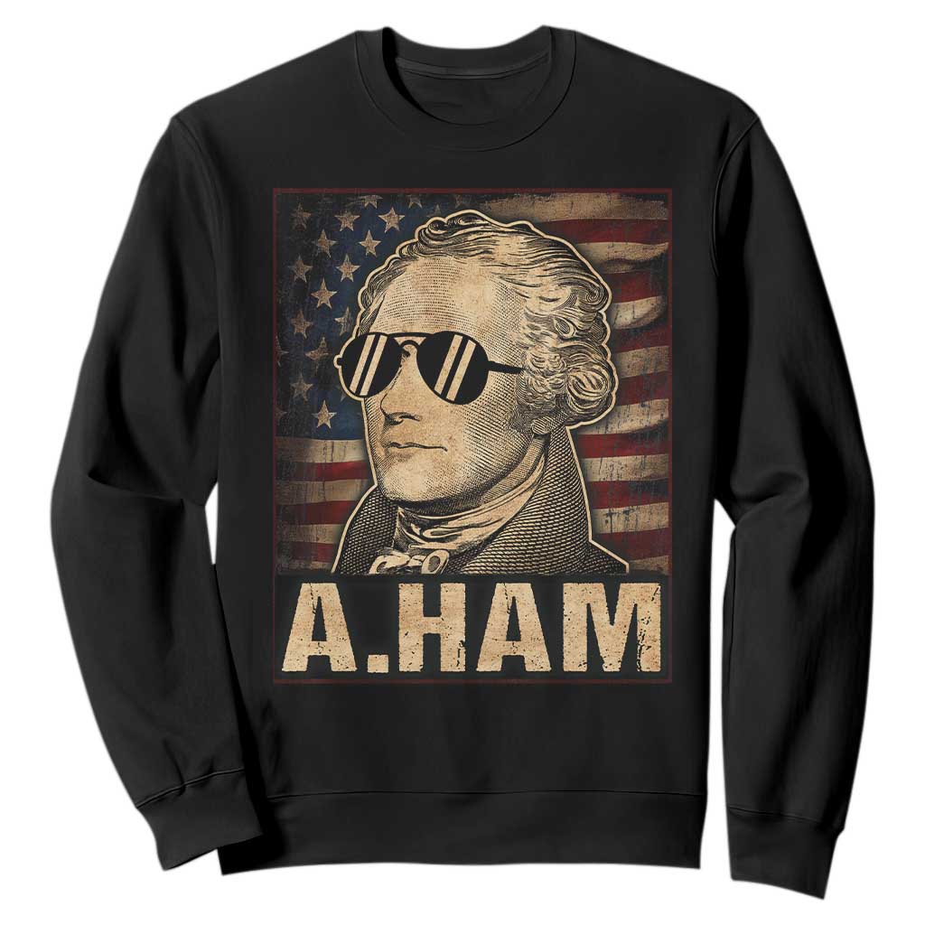 Alexander Hamilton Sweatshirt Vintage American Flag TS10 Black Print Your Wear