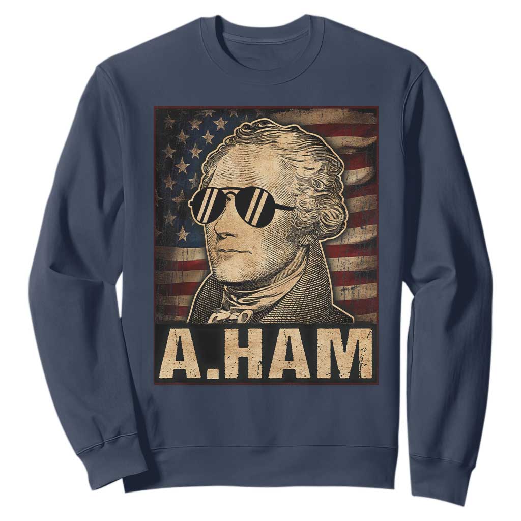 Alexander Hamilton Sweatshirt Vintage American Flag TS10 Navy Print Your Wear