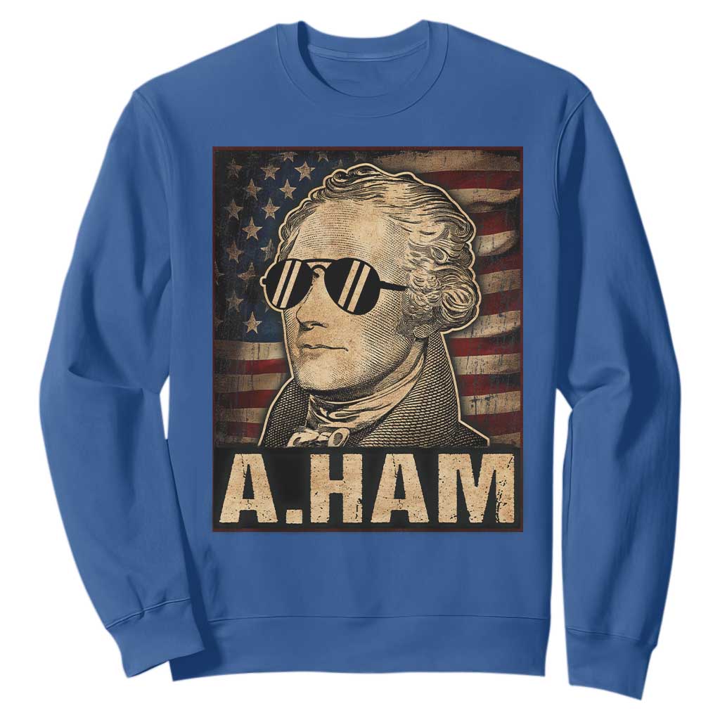 Alexander Hamilton Sweatshirt Vintage American Flag TS10 Royal Blue Print Your Wear