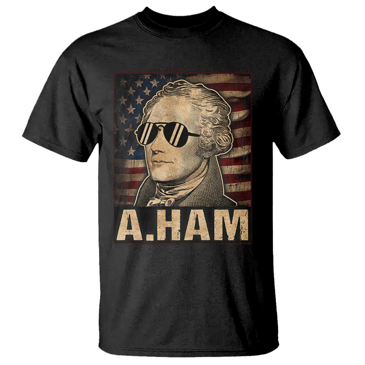 Alexander Hamilton T Shirt Vintage American Flag TS10 Black Print Your Wear