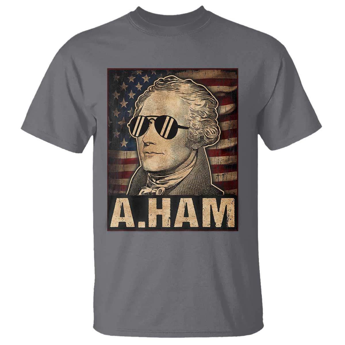 Alexander Hamilton T Shirt Vintage American Flag TS10 Charcoal Print Your Wear
