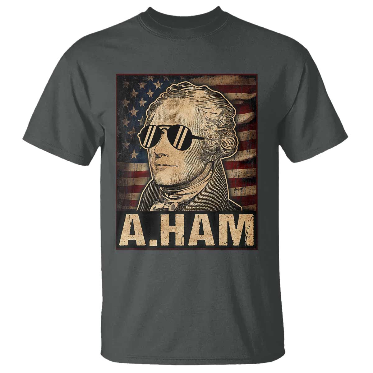 Alexander Hamilton T Shirt Vintage American Flag TS10 Dark Heather Print Your Wear