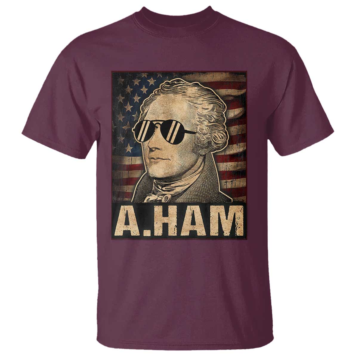 Alexander Hamilton T Shirt Vintage American Flag TS10 Maroon Print Your Wear