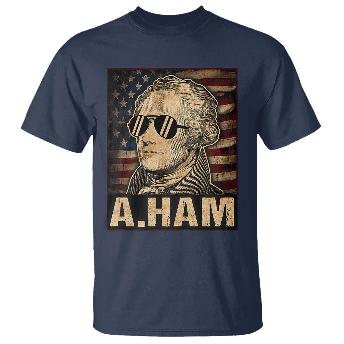Alexander Hamilton T Shirt Vintage American Flag TS10 Navy Print Your Wear