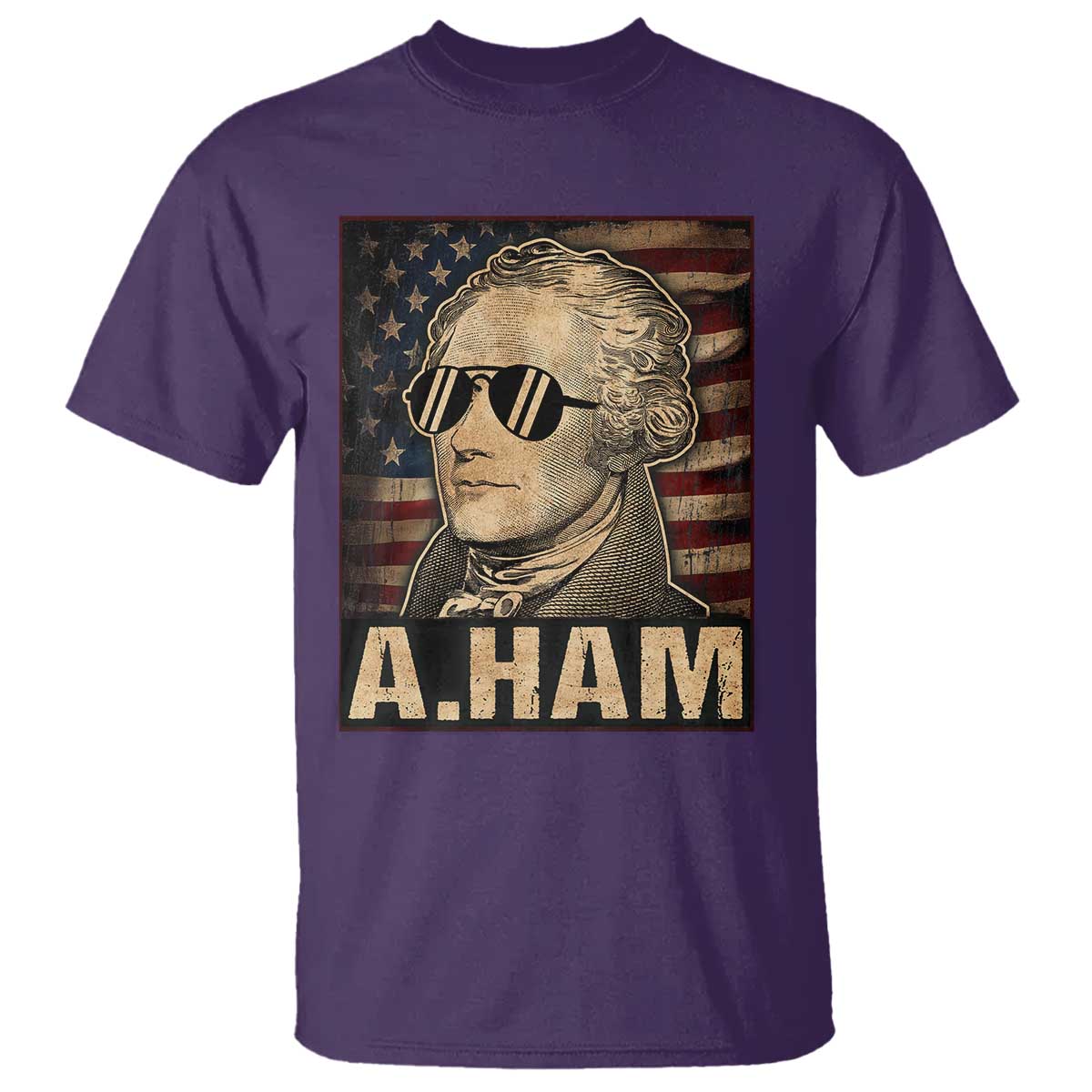 Alexander Hamilton T Shirt Vintage American Flag TS10 Purple Print Your Wear
