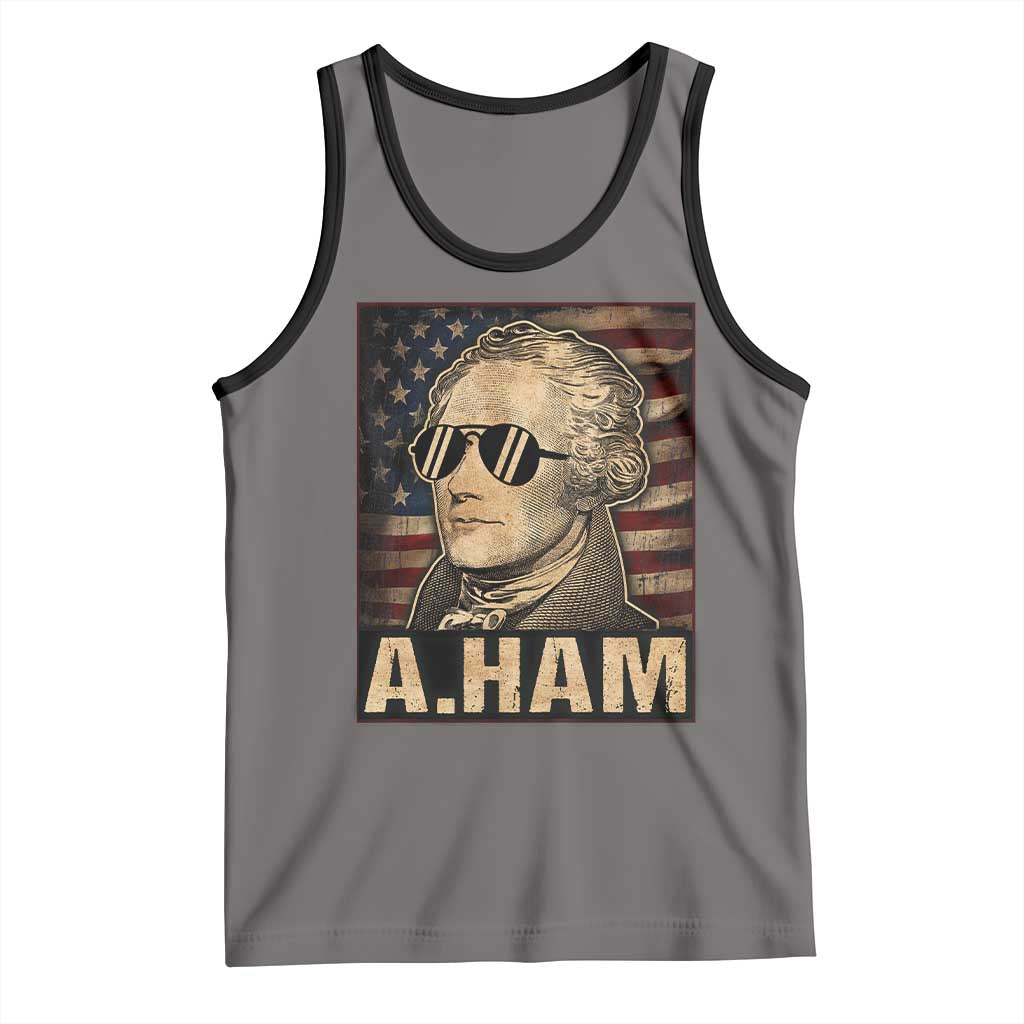 Alexander Hamilton Tank Top Vintage American Flag TS10 Deep Heather Black Print Your Wear