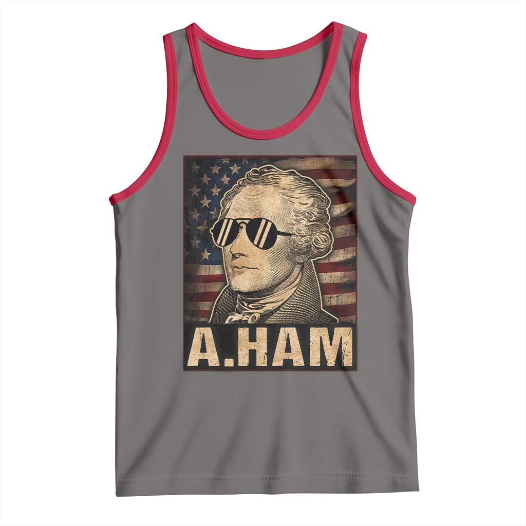 Alexander Hamilton Tank Top Vintage American Flag TS10 Deep Heather Red Print Your Wear