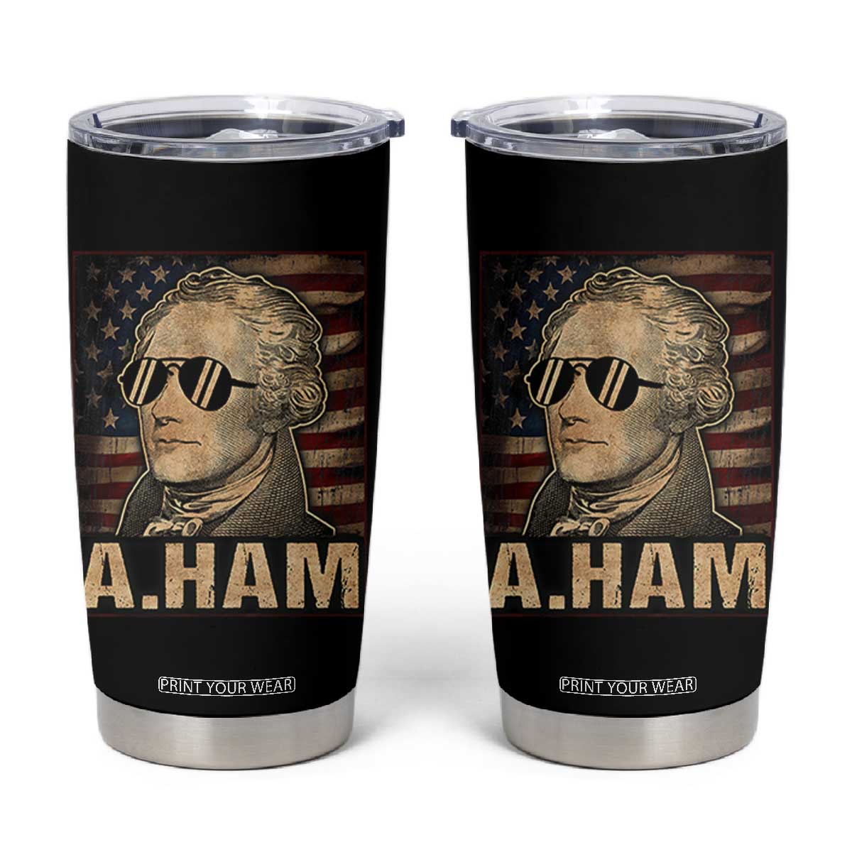 Alexander Hamilton Tumbler Cup Vintage American Flag TS10 Black Print Your Wear