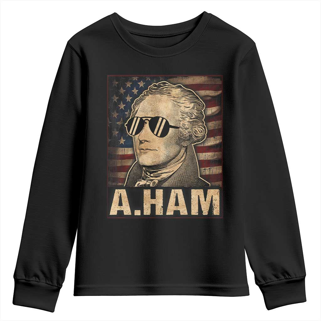 Alexander Hamilton Youth Sweatshirt Vintage American Flag TS10 Black Print Your Wear